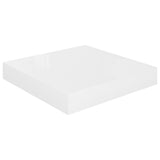 Floating Wall Shelves 2 pcs High Gloss White 23x23.5x3.8 cm MDF - Top-Down View