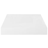 Floating Wall Shelves 2 pcs High Gloss White 23x23.5x3.8 cm MDF - 45-Degree Angle