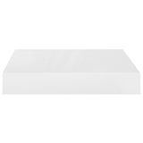 Floating Wall Shelves 2 pcs High Gloss White 23x23.5x3.8 cm MDF - Rear View