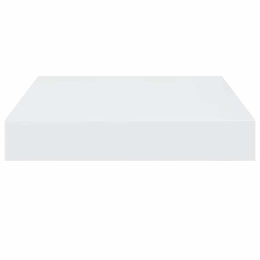 Floating Wall Shelves 2 pcs High Gloss White 23x23.5x3.8 cm MDF