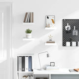 Floating Wall Shelves 4 pcs High Gloss White 23x23.5x3.8 cm MDF