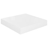 Floating Wall Shelves 4 pcs High Gloss White 23x23.5x3.8 cm MDF - Top-Down View