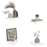 Floating Wall Shelves 4 pcs High Gloss White 23x23.5x3.8 cm MDF - 45-Degree Angle