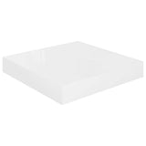 Floating Wall Shelves 4 pcs High Gloss White 23x23.5x3.8 cm MDF - Rear View