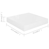 Floating Wall Shelves 4 pcs High Gloss White 23x23.5x3.8 cm MDF