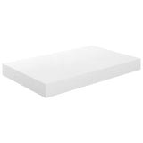 Floating Wall Shelf High Gloss White 40x23x3.8 cm MDF - Front View