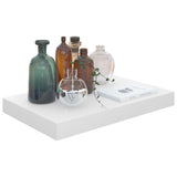 Floating Wall Shelf High Gloss White 40x23x3.8 cm MDF - Side View
