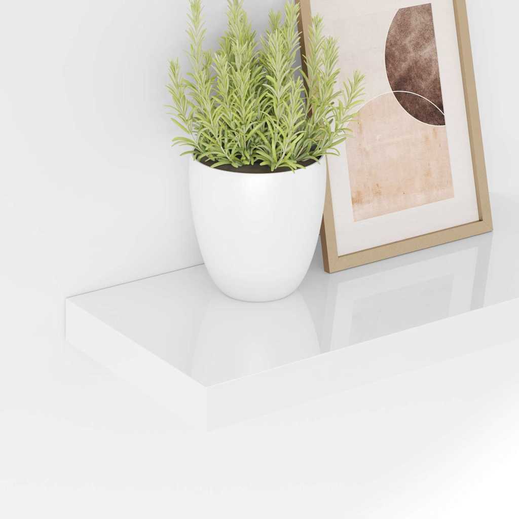 Floating Wall Shelf High Gloss White 40x23.5x3.8 cm MDF
