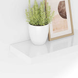 Floating Wall Shelf High Gloss White 40x23.5x3.8 cm MDF