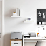 Floating Wall Shelves 2 pcs High Gloss White 40x23.5x3.8 cm MDF - Side View