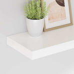 Floating Wall Shelves 2 pcs High Gloss White 40x23.5x3.8 cm MDF