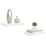 Floating Wall Shelves 2 pcs High Gloss White 40x23.5x3.8 cm MDF