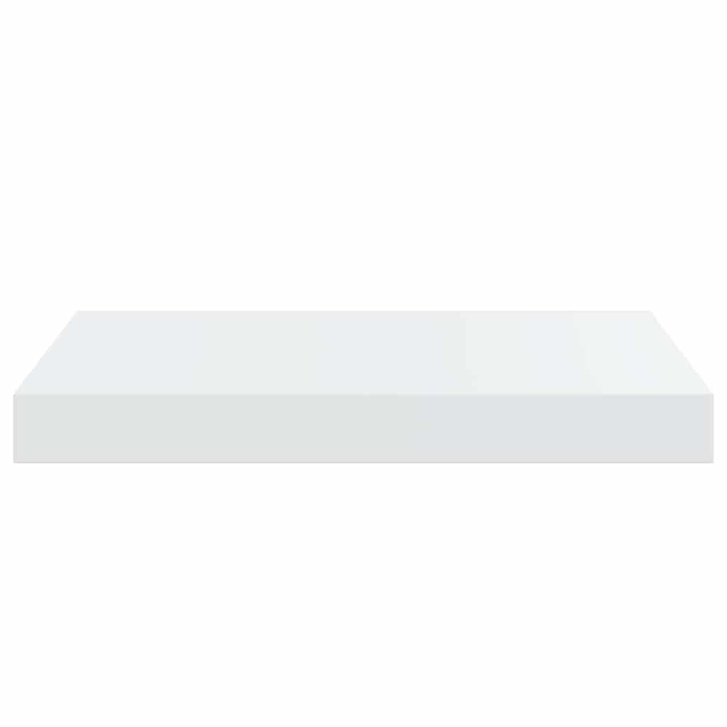 Floating Wall Shelves 2 pcs High Gloss White 40x23.5x3.8 cm MDF