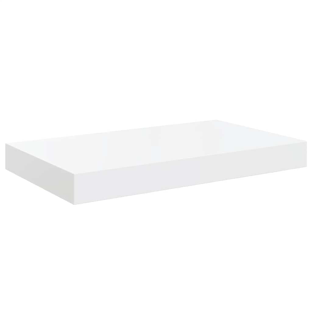 Floating Wall Shelves 2 pcs High Gloss White 40x23.5x3.8 cm MDF