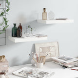 Floating Wall Shelves 2 pcs High Gloss White 40x23.5x3.8 cm MDF