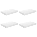 Floating Wall Shelves 4 pcs High Gloss White 40x23.5x3.8 cm MDF