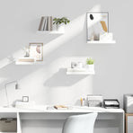 Floating Wall Shelves 4 pcs High Gloss White 40x23.5x3.8 cm MDF