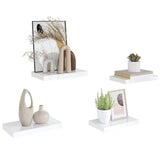 Floating Wall Shelves 4 pcs High Gloss White 40x23.5x3.8 cm MDF - 45-Degree Angle