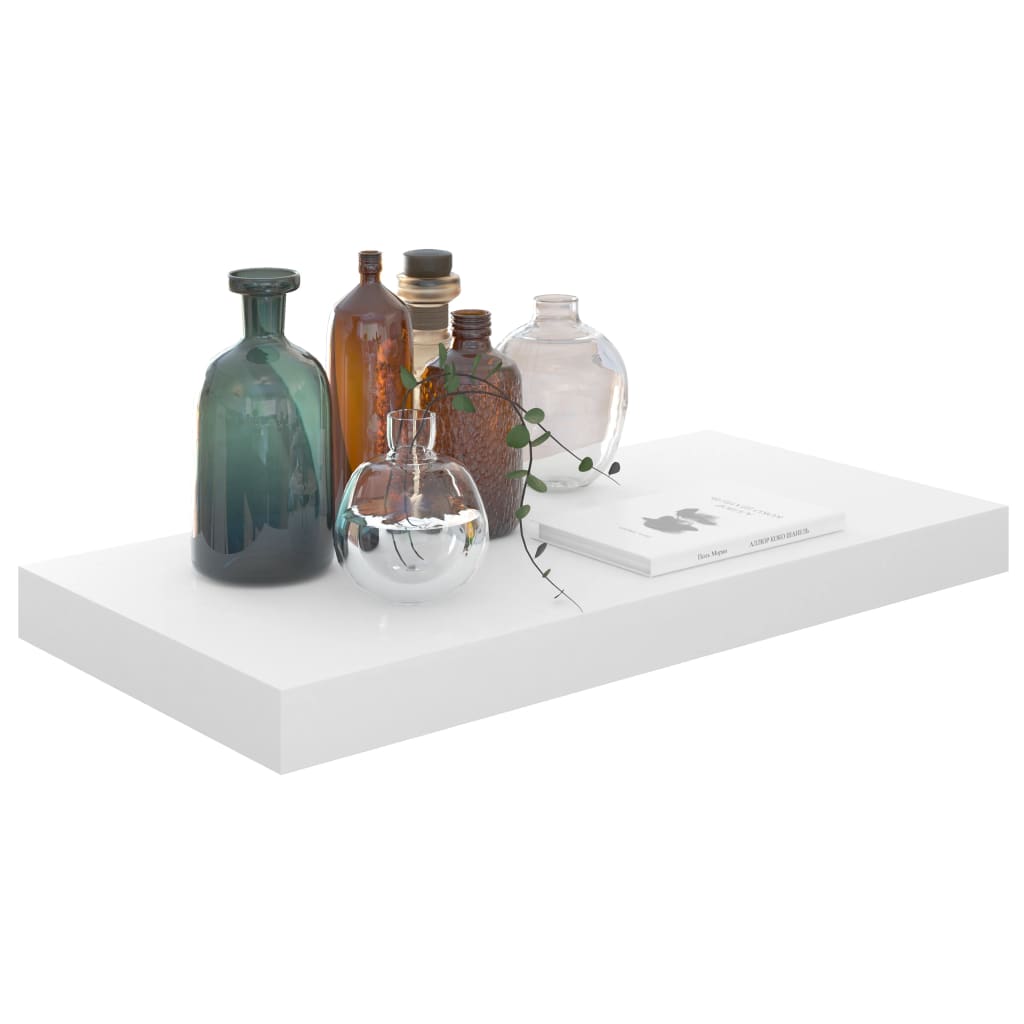 Floating Wall Shelf High Gloss White 50x23.5x3.8 cm MDF