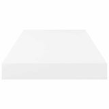Floating Wall Shelf High Gloss White 50x23x3.8 cm MDF - Close-Up Angle