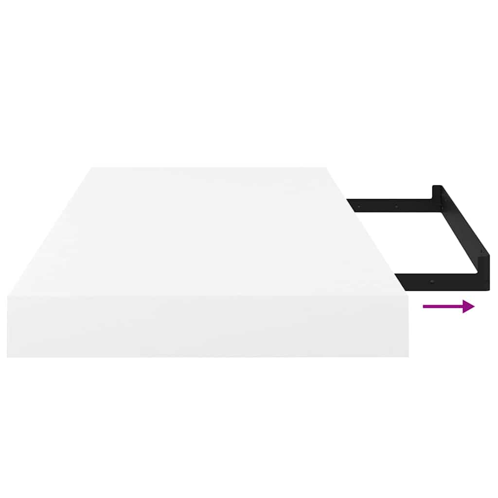 Floating Wall Shelf High Gloss White 50x23.5x3.8 cm MDF