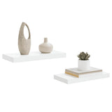 Floating Wall Shelves 2 pcs High Gloss White 50x23.5x3.8 cm MDF