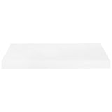 Floating Wall Shelves 2 pcs High Gloss White 50x23x3.8 cm MDF - 45-Degree Angle