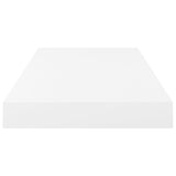 Floating Wall Shelves 2 pcs High Gloss White 50x23x3.8 cm MDF - Rear View