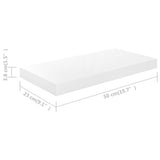 Floating Wall Shelves 2 pcs High Gloss White 50x23.5x3.8 cm MDF