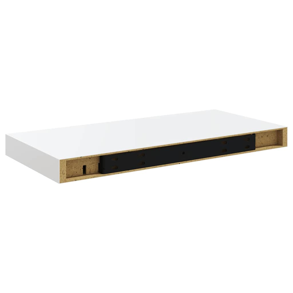 Floating Wall Shelves 2 pcs High Gloss White 50x23.5x3.8 cm MDF