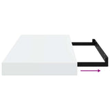 Floating Wall Shelves 2 pcs High Gloss White 50x23.5x3.8 cm MDF - Extra Image