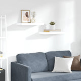 Floating Wall Shelves 2 pcs High Gloss White 50x23.5x3.8 cm MDF