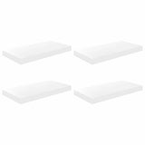 Floating Wall Shelves 4 pcs High Gloss White 50x23.5x3.8 cm MDF