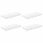 Floating Wall Shelves 4 pcs High Gloss White 50x23.5x3.8 cm MDF