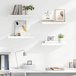 Floating Wall Shelves 4 pcs High Gloss White 50x23.5x3.8 cm MDF