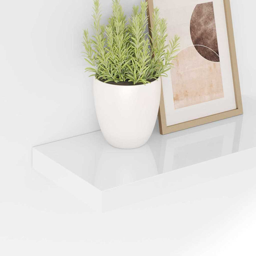 Floating Wall Shelves 4 pcs High Gloss White 50x23.5x3.8 cm MDF