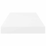 Floating Wall Shelves 4 pcs High Gloss White 50x23.5x3.8 cm MDF - Low Angle