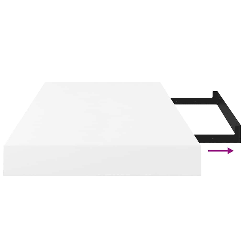 Floating Wall Shelves 4 pcs High Gloss White 50x23.5x3.8 cm MDF