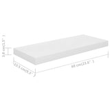 Floating Wall Shelf High Gloss White 60x23.5x3.8 cm MDF - Close-Up Angle