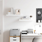 Floating Wall Shelves 2 pcs High Gloss White 60x23.5x3.8 cm MDF