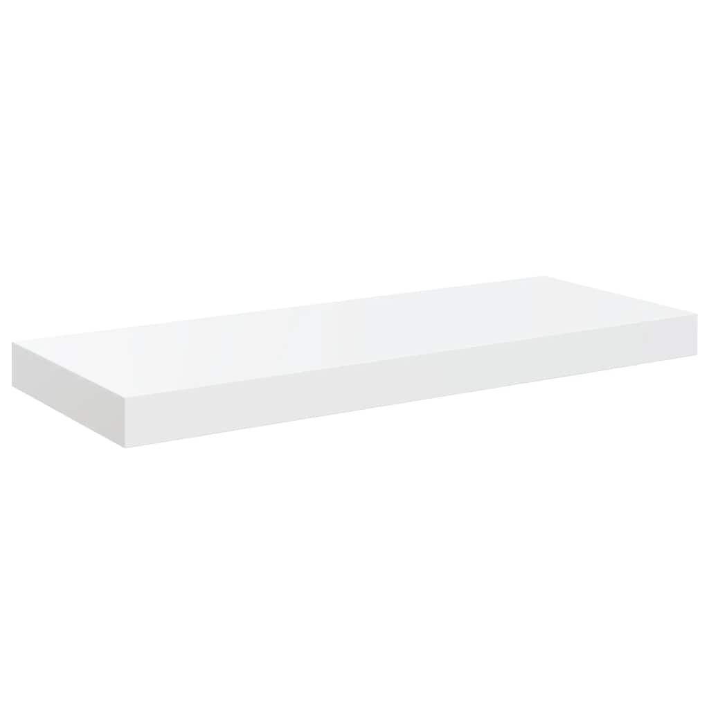 Floating Wall Shelves 2 pcs High Gloss White 60x23.5x3.8 cm MDF