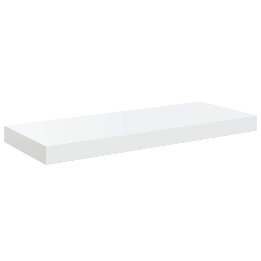 Floating Wall Shelves 2 pcs High Gloss White 60x23.5x3.8 cm MDF