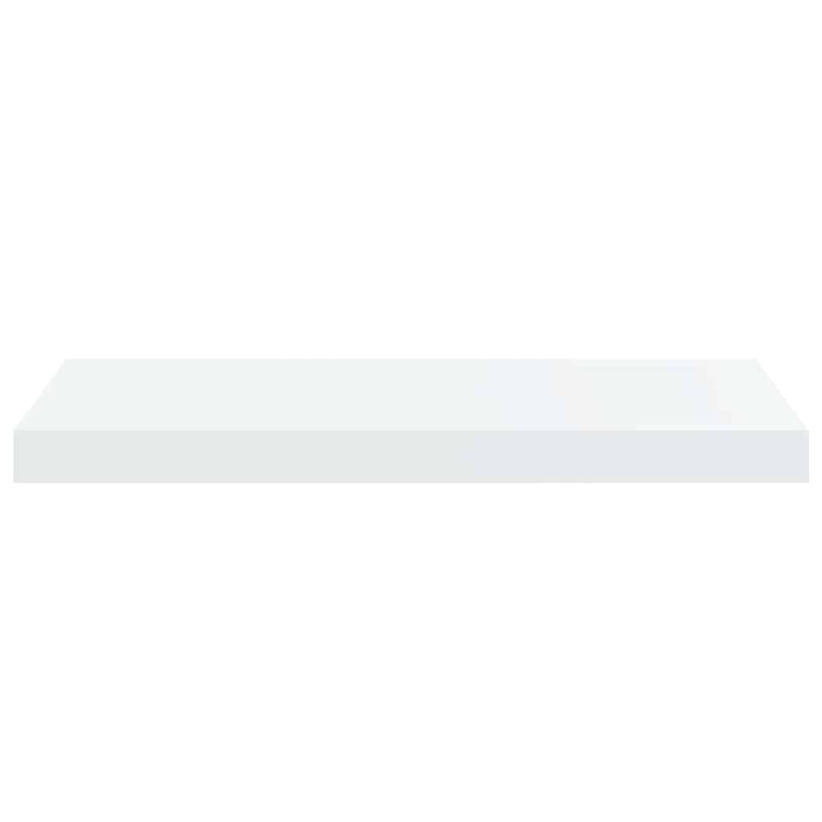 Floating Wall Shelves 2 pcs High Gloss White 60x23.5x3.8 cm MDF