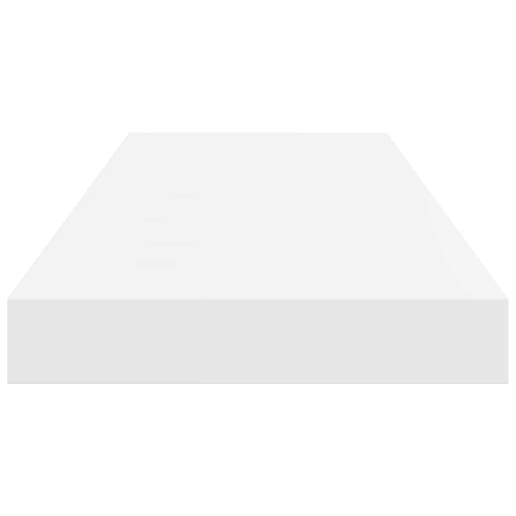 Floating Wall Shelves 2 pcs High Gloss White 60x23.5x3.8 cm MDF