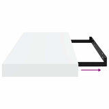 Floating Wall Shelves 2 pcs High Gloss White 60x23.5x3.8 cm MDF