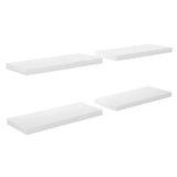 Floating Wall Shelves 4 pcs High Gloss White 60x23.5x3.8 cm MDF - Front View