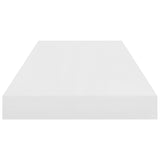 Floating Wall Shelves 4 pcs High Gloss White 60x23.5x3.8 cm MDF - Rear View