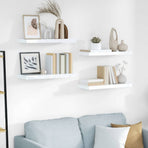 Floating Wall Shelves 4 pcs High Gloss White 60x23.5x3.8 cm MDF