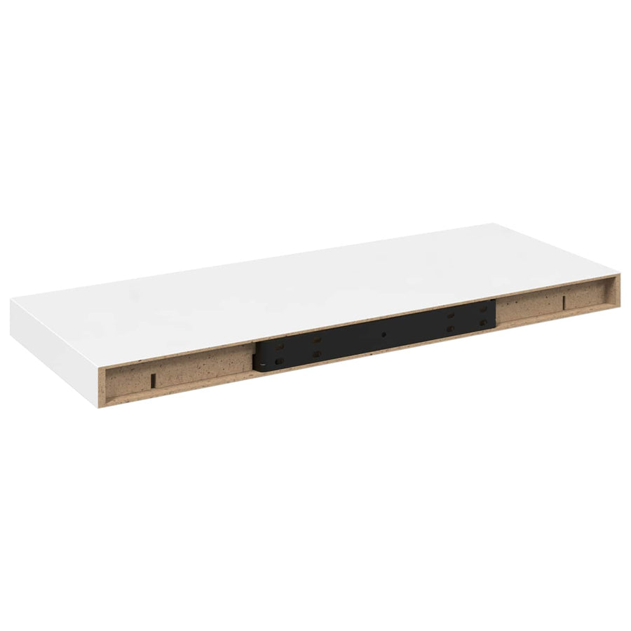 Floating Wall Shelves 4 pcs High Gloss White 60x23.5x3.8 cm MDF