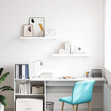 Floating Wall Shelves 2 pcs High Gloss White 80x23.5x3.8 cm MDF - Side View